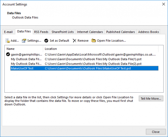 إعدادات الحساب لاستعادة كلمة مرور Microsoft Outlook باستخدام Recovery Toolbox