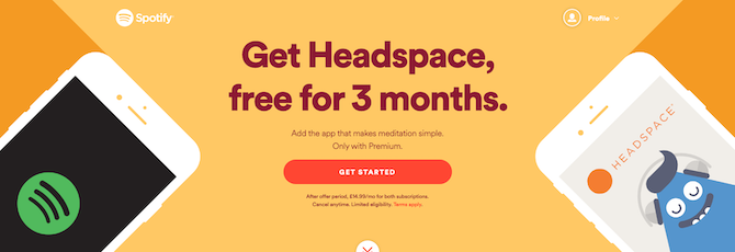 Spotify Premium مع Headspace
