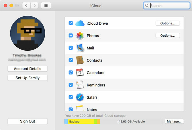 تفضيلات iCloud