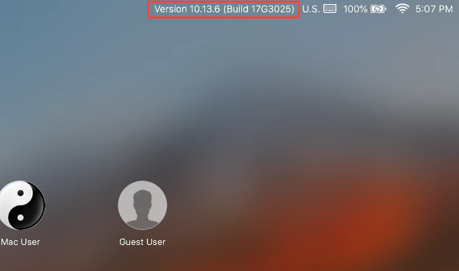 معلومات النظام على شاشة تسجيل الدخول Mac
