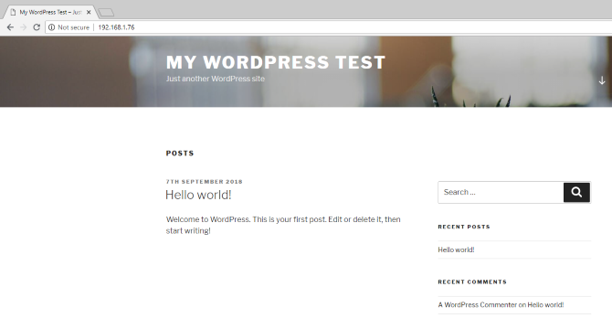 موقع WordPress مثبت على Raspberry Pi