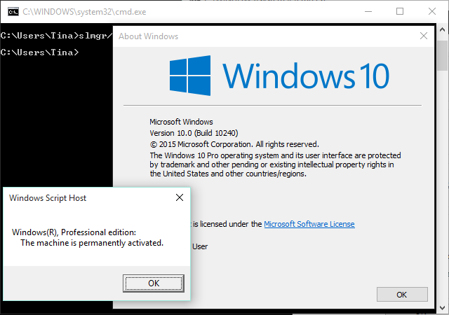 ترخيص Windows 10 Build 10240