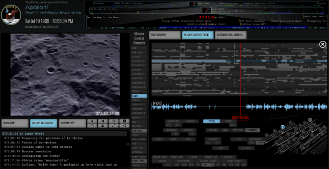 Apollo 11 in Real Time هو عرض حي للمهمة