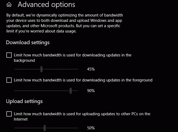 خيارات متقدمة لـ Windows 10 Update