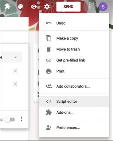 افتح Script Editor نماذج Google