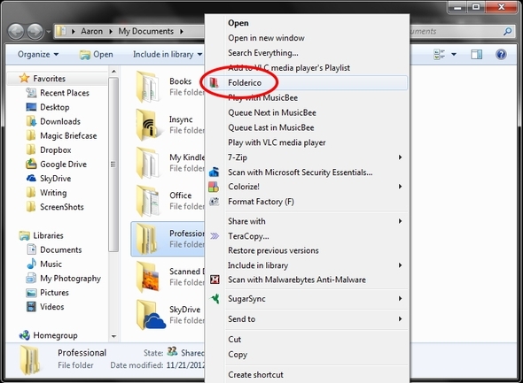 كن مبدعًا ومنظمًا: لون التعليمات البرمجية قائمة المجلدات مجلدات Windows خفيفة الوزن