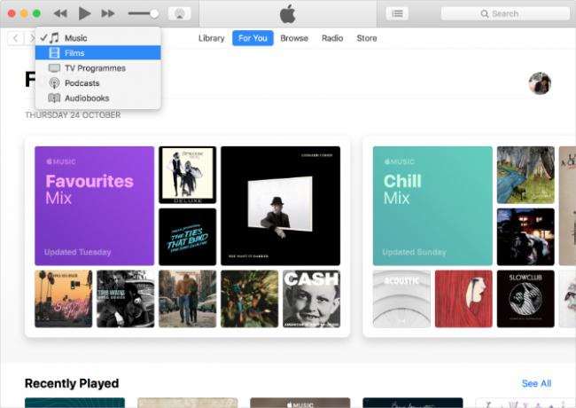 يعرض iTunes الموسيقى والتلفزيون والبودكاست مع Apple Music