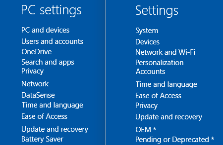 إعدادات الكمبيوتر الشخصي Windows 10
