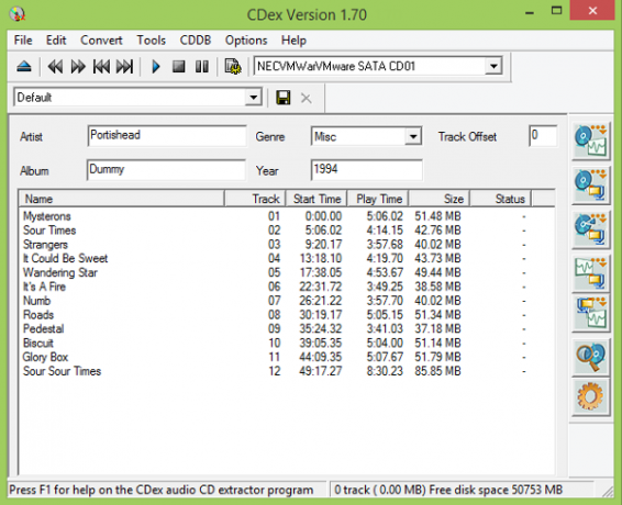 هذه لقطة شاشة لأحد أفضل برامج Windows. يطلق عليه CDex