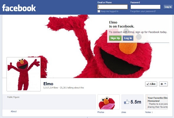 10 شخصيات خيالية تحظى بشعبية كبيرة على Facebook facebook elmo