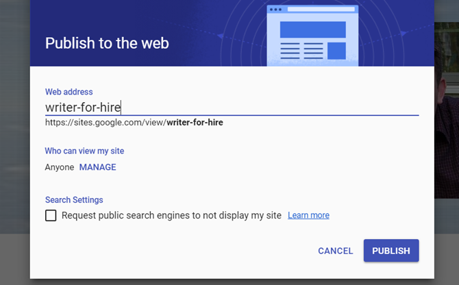 إنشاء صفحة ويب مجانية متعددة الأغراض خاصة بك مع مواقع Google google sites16
