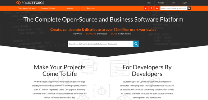 لقطة شاشة SourceForge