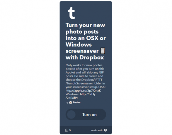 دليل IFTTT النهائي: استخدم أقوى أدوات الويب مثل Pro 50IFTTT TumblrPhotosToScreensaver