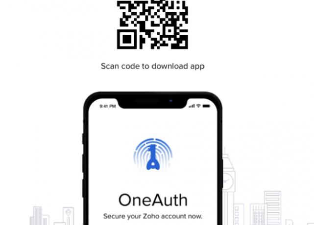 عرض الصفحة الرئيسية لـ Zoho OneAuth