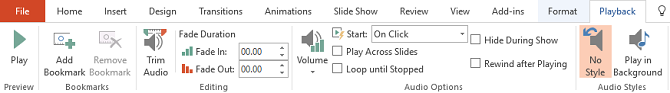 كيفية إضافة الموسيقى إلى عرض الشرائح الخاصة بك على علامة التبويب الصوت PowerPoint 670x93