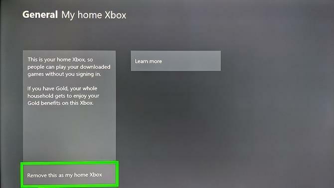 إعدادات Xbox One Home Xbox