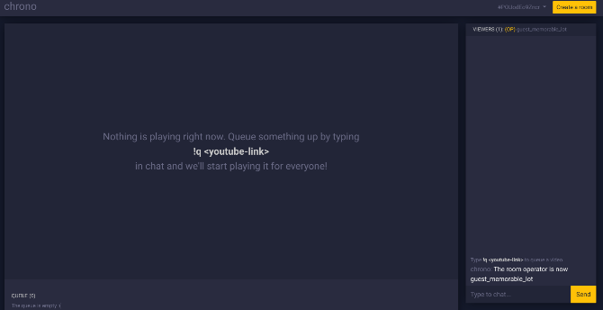 Chrono Tube هي غرفة دردشة مجهولة لمشاركة مقاطع فيديو YouTube ومشاهدتها معًا