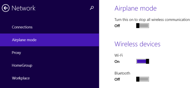 وضع الطائرة في نظام التشغيل Windows-8-pc-settings-app