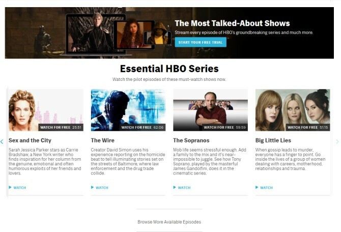 شاهد الحلقات المجانية HBO Website