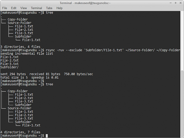 استبعاد rsync محددة
