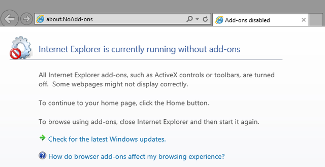 5.1 IE - تعطيل الوظائف الإضافية