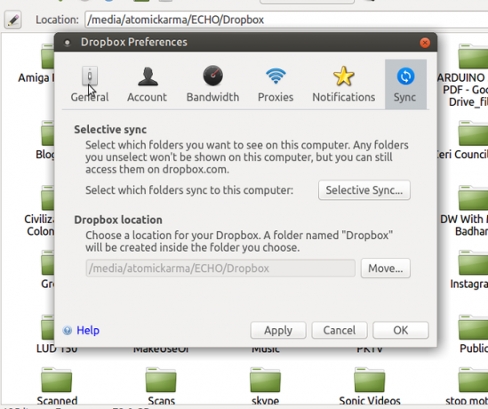 Dropbox على نظام Linux