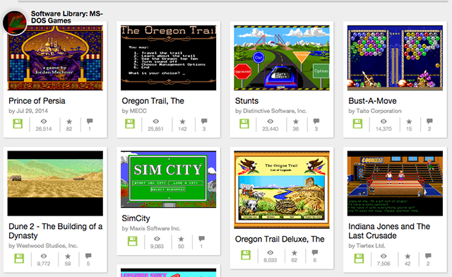 محاكاة ألعاب DOS الكلاسيكية مباشرة في متصفحك لألعاب دوس المجانية لأرشيف الإنترنت