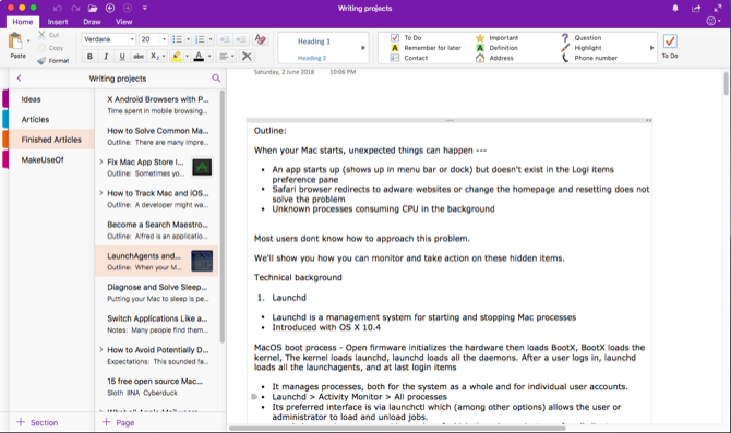 إدارة دفتر ملاحظات باستخدام onenote