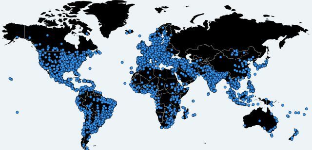 خريطة Necurs عدوى Botnet