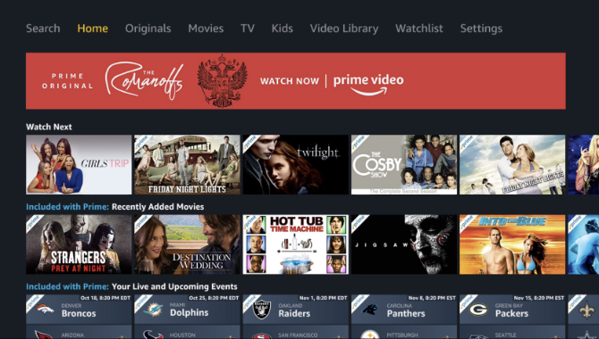 تطبيق Amazon Prime Video Main