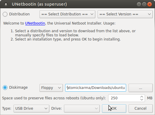 حافظ على تثبيت Ubuntu المحمول معك أينما تذهب muo linux live usb unetbootin