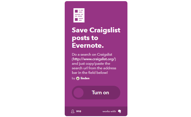 دليل IFTTT النهائي: استخدم أقوى أداة ويب مثل Pro 25IFTTT CraigslistToEvernote