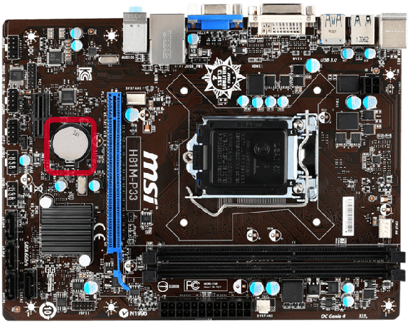 نظرة عامة cmos اللوحة msi