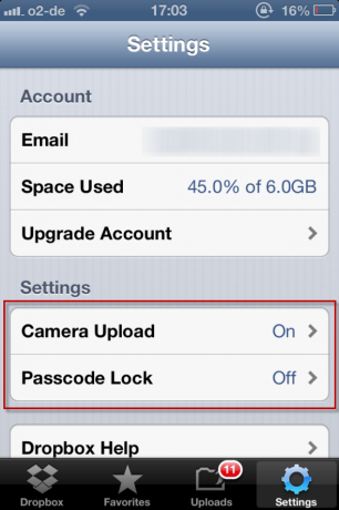 Dropbox - أحد التطبيقات التي يجب امتلاكها إذا كنت تمتلك iPhone Dropboxsettings1