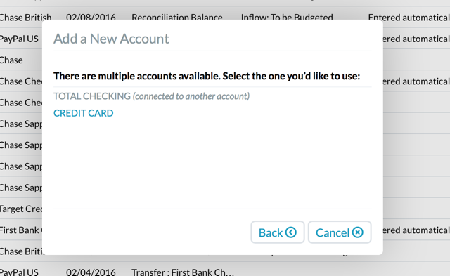 إضافة حساب ynab