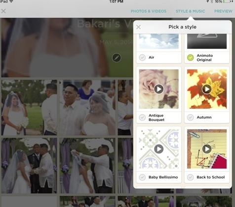 أنماط Animoto
