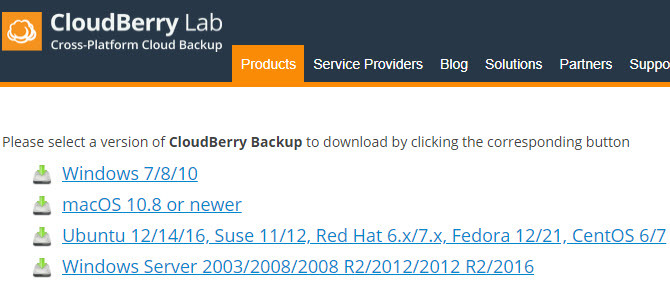 CloudBerry Backup يحمي الملفات على أنظمة التشغيل Windows و Mac و Linux 01 CloudBerry Backup Platforms