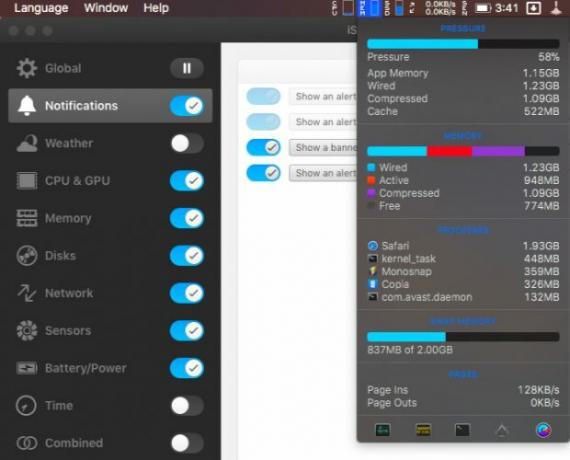 تطبيقات شريط القوائم istat-menus-Mac