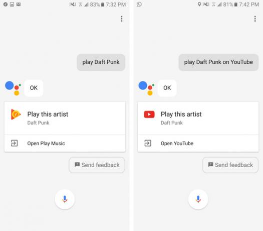مساعد جوجل تلعب الموسيقى تلعب الفيديو