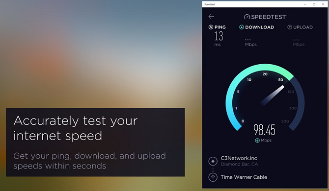 speedtest ويندوز 10 التطبيق