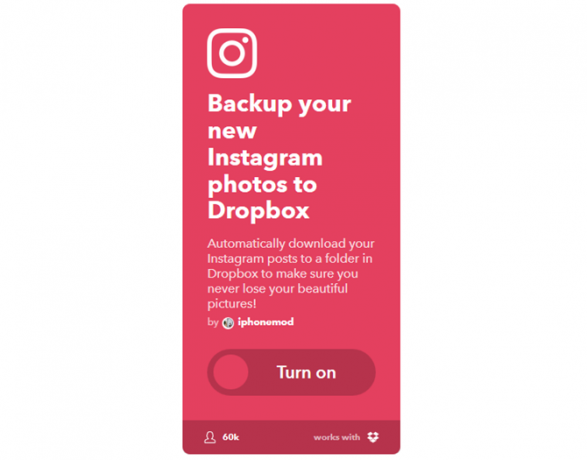دليل IFTTT النهائي: استخدم أقوى أداة ويب مثل Pro 1IFTTT InstagramToDropbox