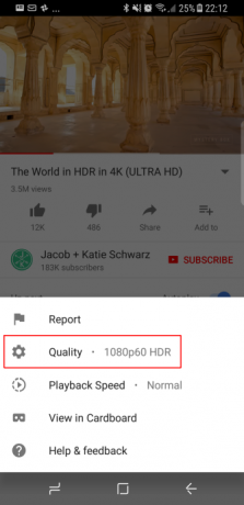 بدء Google الطرح الرئيسي لتطبيق YouTube HDR لتطبيق Android للجوّال تطبيق YouTube 1080pHDR