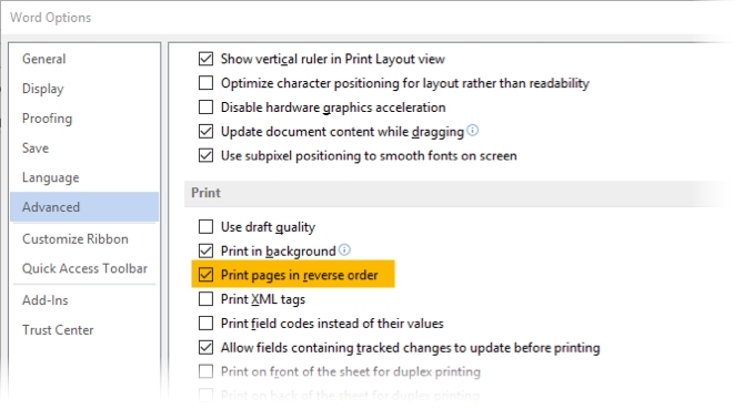 3 طرق سهلة لطباعة الصفحات بالترتيب العكسي MS Word
