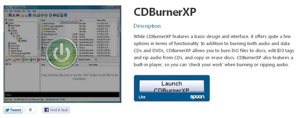 يقوم Spoon بتشغيل تطبيقات Windows لسطح المكتب من متصفح cdburner الخاص بك
