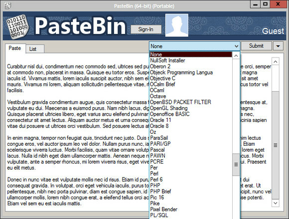 الملحق Pastebin