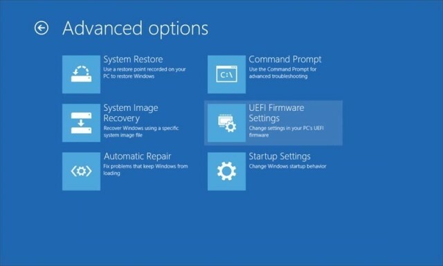 لقطة شاشة UEFI