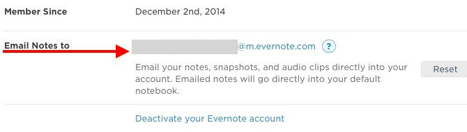 ملاحظات البريد الإلكتروني إلى Evernote
