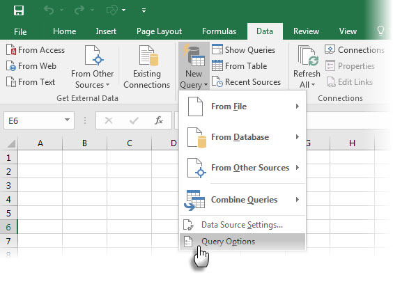 استعلام الطاقة في Excel