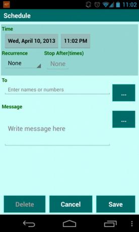 sms جدولة الروبوت