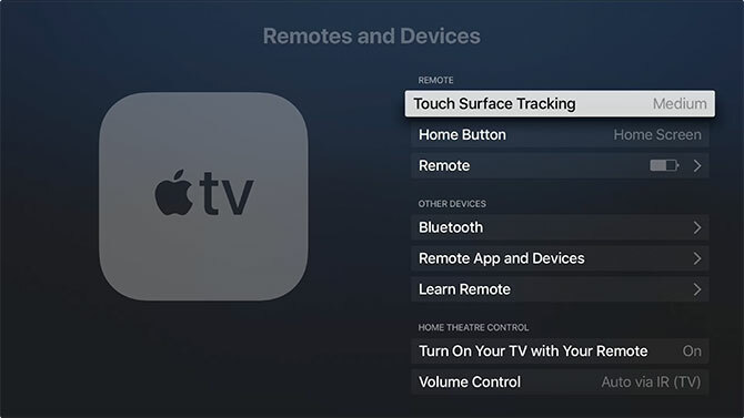 إعدادات جهاز التحكم عن بُعد في Apple TV